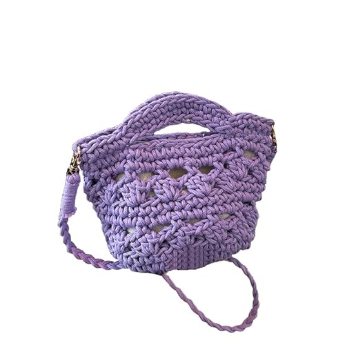 Namzi 1 x gewebte Tasche, lila, niedliche Stroh-Umhängetasche, stilvolle gewebte Tragetasche für tägliche Besorgungen, lässige Spaziergänge von Namzi