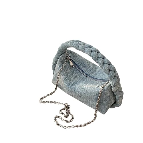 Namzi 1 x hellblaue gewebte Tasche, stilvolles Crossbody-Ketten-Design. Ein Muss für tägliche Outfits, trendig und praktisch, Top-Auswahl in Handtaschen, Geldbörsen von Namzi