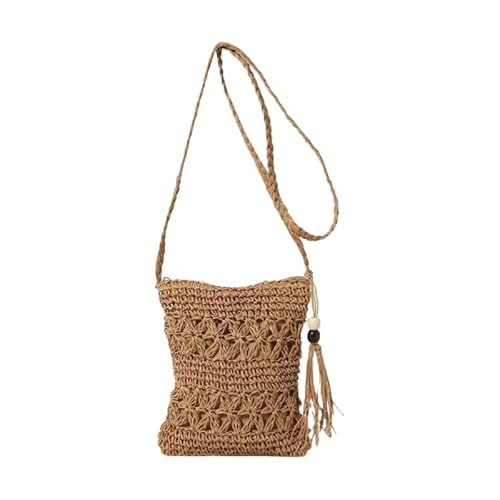 Namzi 1 x khakifarbene Tasche mit Hohlgewebe, niedliche, stilvolle Quaste, Crossbody-Tasche für Sommerausflüge, lässige Spaziergänge Namzi 1 x khakifarbene Tasche mit Hohlgewebe, niedliche, stilvolle Quaste, Crossbody-Tasche für Sommerausflüge, lässige Spaziergänge von Namzi