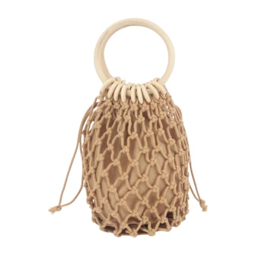Namzi 1 x khakifarbene Tasche mit niedlichem Rattan-Griff, Stroh-Tragetasche, stilvolle gewebte Tasche für Marktausflüge, Freizeitausflüge Namzi 1 x khakifarbene Tasche mit niedlichem Rattan-Griff, Stroh-Tragetasche, stilvolle gewebte Tasche für Marktausflüge, Freizeitausflüge von Namzi