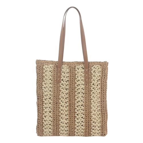 Namzi 1 x quadratische gewebte Tasche, Beige Khaki, niedliche Strohtasche, stilvolle gewebte Tasche für tägliche Ausflüge, lässige Spaziergänge von Namzi