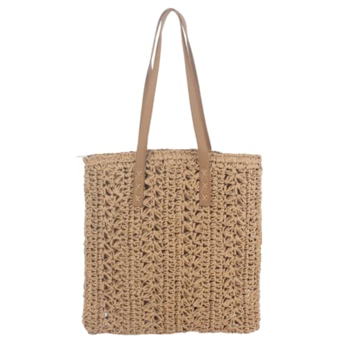 Namzi 1 x quadratische gewebte Tasche, Kahki, niedliche Strohtasche, stilvolle gewebte Tasche für tägliche Ausflüge, lässige Spaziergänge von Namzi