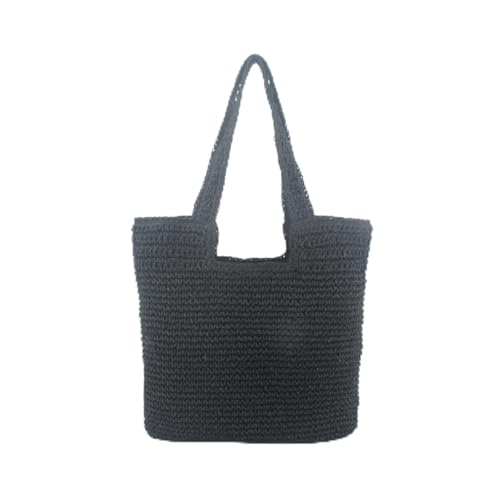 Namzi 1 x schwarze gewebte Tasche, niedliche Strohtasche, stilvolle gewebte Tasche für tägliche Ausflüge, lässige Spaziergänge von Namzi