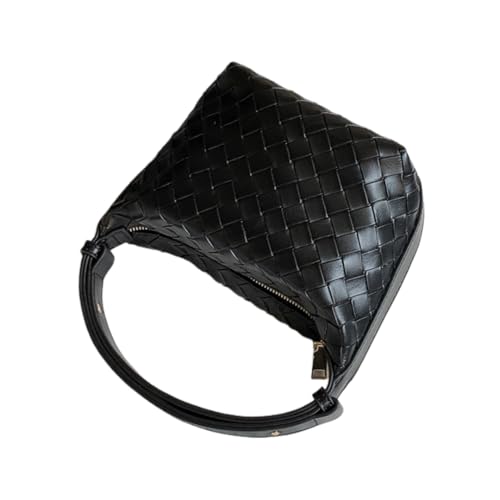 Namzi 1 x schwarze gewebte Tasche, weiches PU-Gewebe, kleine Handtasche, super niedlich, für den täglichen Gebrauch, heißer Artikel in Handtaschen und Geldbörsen von Namzi