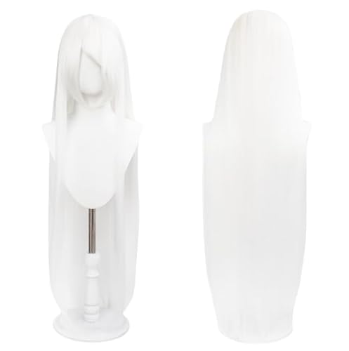 Namzi 100 cm lange gerade Anime-Kostüm-Cosplay-Perücke, Party-Perücke, Weiß von Namzi