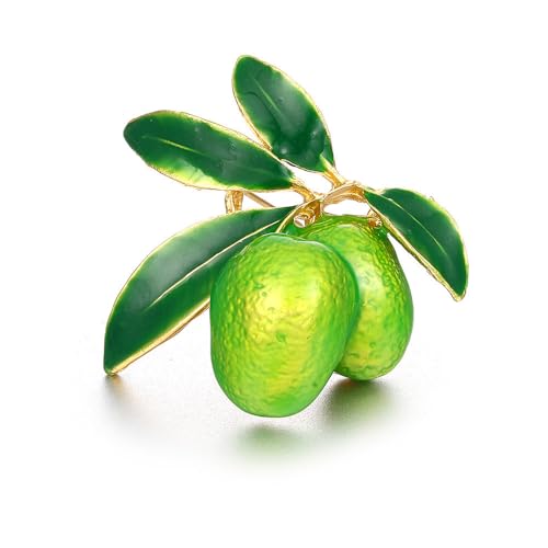 Namzi 2 Broschen für Frauen Obst und Blumen Emaille Ansteckbrosche Kirsche Heidelbeere Erdbeere Tropfen Öl Brosche C03 von Namzi