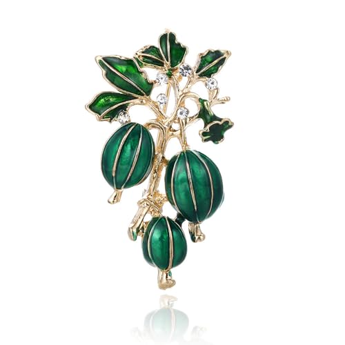 Namzi 2 Broschen für Frauen Obst und Blumen Emaille Ansteckbrosche Kirsche Heidelbeere Erdbeere Tropfen Öl Brosche C10 von Namzi