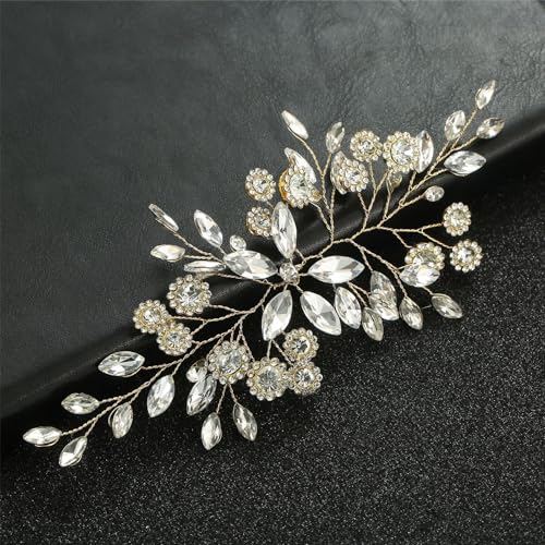Namzi A80 Haarnadeln für Braut, Blume, Kristall, Perlen, Haarkamm-Clips, Kopfschmuck, goldfarben, Hochzeits-Haarschmuck, Schmuck mit Strass für Bräute, Brautjungfern, Damen, Mädchen (Gold) von Namzi