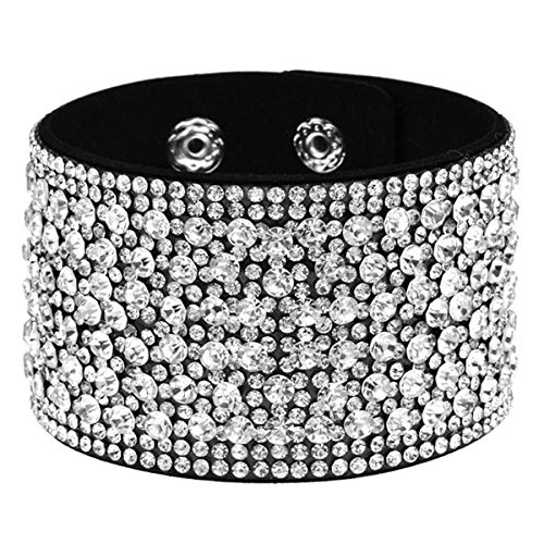 Namzi Armreif, trendig, Boho-Stil, Strass, Leder, Wickelarmband für Damen, Valentinstag, für Damen, Weiß Namzi Armreif, trendig, Boho-Stil, Strass, Leder, Wickelarmband für Damen, Valentinstag, für Damen, Weiß von Namzi