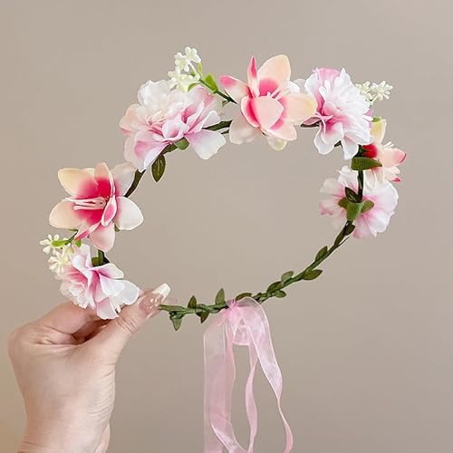 Namzi Blumenkronen für Damen, Blumenstirnbänder, Blumenkopfschmuck für Brautjungfer, Hochzeit, Festival, Zubehör, B07 von Namzi