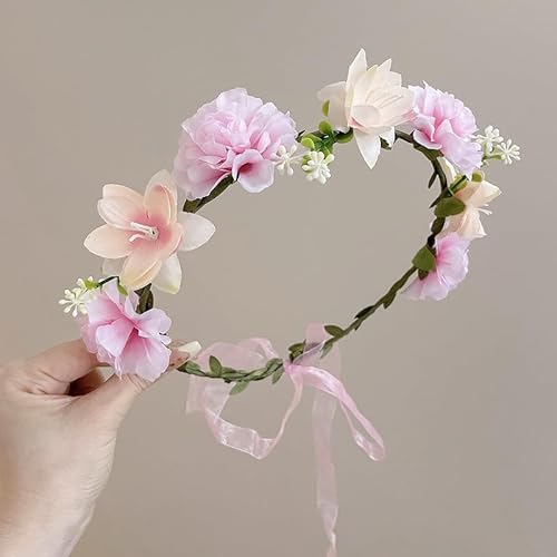 Namzi Blumenkronen für Damen, Blumenstirnbänder, Blumenkopfschmuck für Brautjungfer, Hochzeit, Festival, Zubehör, B09 von Namzi