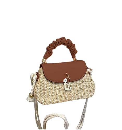 Namzi Braune gewebte Tasche, 1 Stück, bezaubernde frische Strohtasche, leichter Sommer-Stil, ideal für Strandtage oder Café-Läufe von Namzi