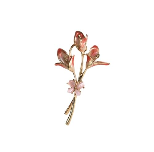 Namzi Broschen Pins Vintage Brosche grüne Emaille Brosche Mode Pflanze Blumen Brosche Pins Modeschmuck Zubehör für Frauen Geschenk, B05 von Namzi