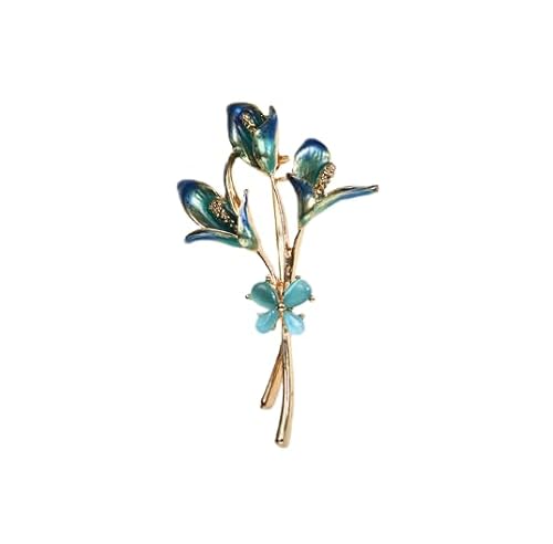 Namzi Broschen Pins Vintage Brosche grüne Emaille Brosche Mode Pflanze Blumen Brosche Pins Modeschmuck Zubehör für Frauen Geschenk, B06 von Namzi