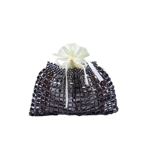 Namzi Dunkelgraue gewebte Tasche, 1 Stück, glitzernde Perlen, stilvolles handgefertigtes Design, perfekt für tägliche Ausflüge und Kaffeeläufe Namzi Dunkelgraue gewebte Tasche, 1 Stück, glitzernde Perlen, stilvolles handgefertigtes Design, perfekt für tägliche Ausflüge und Kaffeeläufe von Namzi
