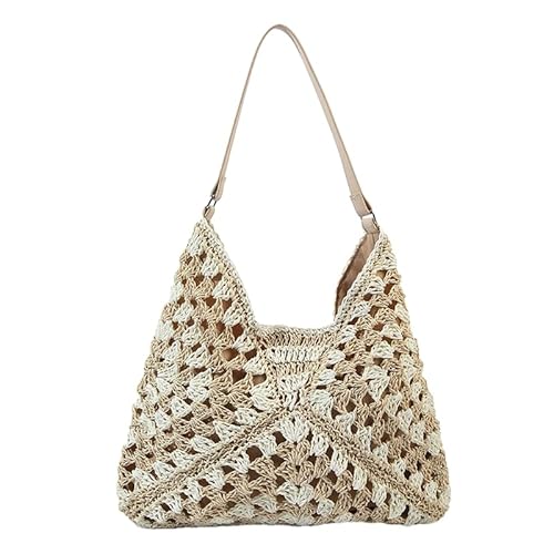 Namzi Gewebte Tasche, 1 Stück, beige, große Kapazität, ausgehöhlte Schultertasche, trendig für Strandurlaub, Freizeit, stilvolle gewebte Tragetasche, ein Muss Namzi Gewebte Tasche, 1 Stück, beige, große Kapazität, ausgehöhlte Schultertasche, trendig für Strandurlaub, Freizeit, stilvolle gewebte Tragetasche, ein Muss von Namzi