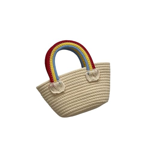 Namzi Gewebte Tasche, 1 Stück, beige, niedlicher Regenbogen-Handtasche, stilvolles Webdesign für den täglichen Gebrauch, Freizeitkleidung von Namzi