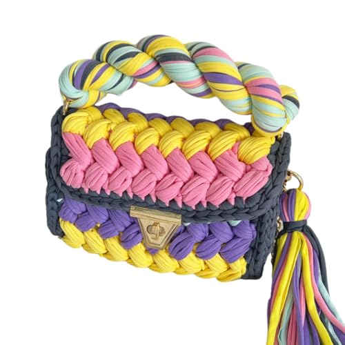 Namzi Gewebte Tasche, 1 Stück, niedliche handgefertigte Tasche mit Farbblock, stilvolles gewebtes Design, trendiges Accessoire für den täglichen Gebrauch, ein Muss für modische Plektren von Namzi