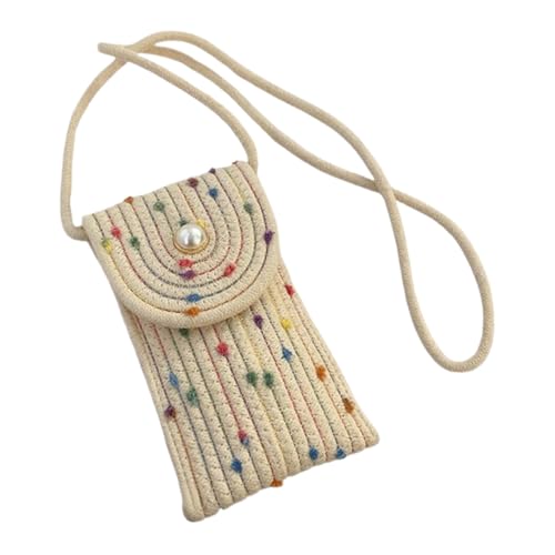 Namzi Gewebte Taschen, 1 Stück, Beige, Mini-Umhängetasche, Perlen-Akzente, Seepferdchen-Pom-Pom, niedliche gewebte Tragetasche für den täglichen Gebrauch Namzi Gewebte Taschen, 1 Stück, Beige, Mini-Umhängetasche, Perlen-Akzente, Seepferdchen-Pom-Pom, niedliche gewebte Tragetasche für den täglichen Gebrauch von Namzi