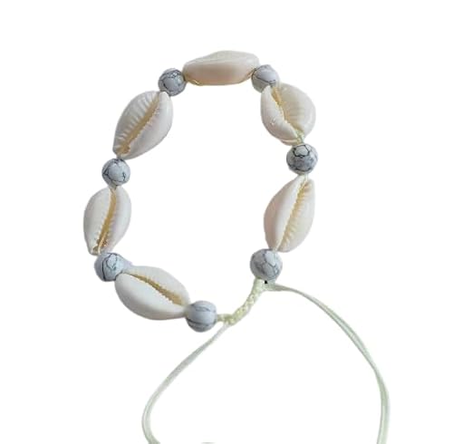 Namzi Gewebtes Muschel-Armband, Fußkettchen für Damen, Boho-Fußkettchen, Armband, Strandfußschmuck für Party (Stil H) von Namzi