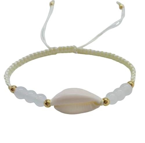 Namzi Gewebtes Muschel-Armband, Fußkettchen für Damen, Boho-Fußkettchen, Armband, Strandfußschmuck für Party (Stil K) von Namzi