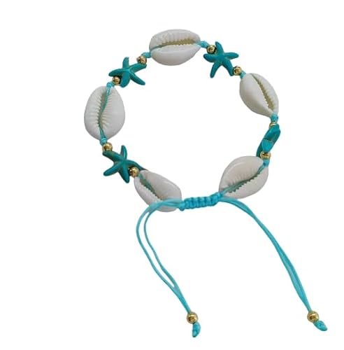 Namzi Gewebtes Muschel-Armband, Fußkettchen für Damen, Boho-Fußkettchen, Strandfußschmuck für Party (Stil F) von Namzi
