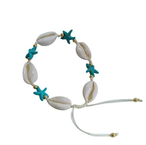 Namzi Gewebtes Muschel-Armband, Fußkettchen für Damen, Boho-Fußkettchen, Strandfußschmuck für Party (Stil G) von Namzi