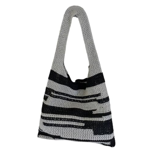 Namzi Graue gewebte Tasche, 1 Stück, gestrickte gewebte Tasche, stilvolles strukturiertes Design, perfekt für tägliche Ausflüge, Marktläufe von Namzi