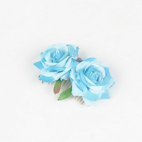 Namzi Haarkämme mit Rosenblüten, für Damen, Hochzeits-Haarschmuck, Flamenco-Tänzerin (blau), 2 Stück von Namzi