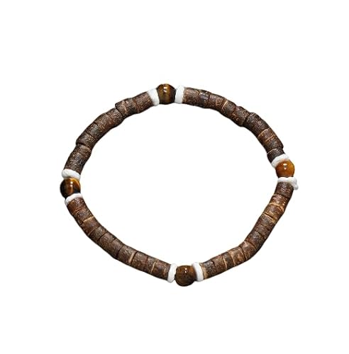 Namzi Handgefertigtes Kokosnussschalen-Perlenarmband zum Stapeln, handgefertigtes geflochtenes gewebtes verstellbares Armband für Damen und Herren - J von Namzi