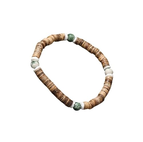 Namzi Handgefertigtes Kokosnussschalen-Perlenarmband zum Stapeln, handgefertigtes geflochtenes gewebtes verstellbares Armband für Damen und Herren von Namzi