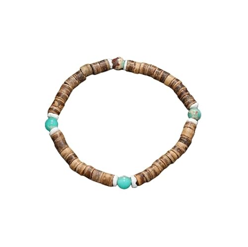 Namzi Handgefertigtes Kokosnussschalen-Perlenarmband zum Stapeln, handgefertigtes geflochtenes gewebtes verstellbares Armband für Damen und Herren von Namzi
