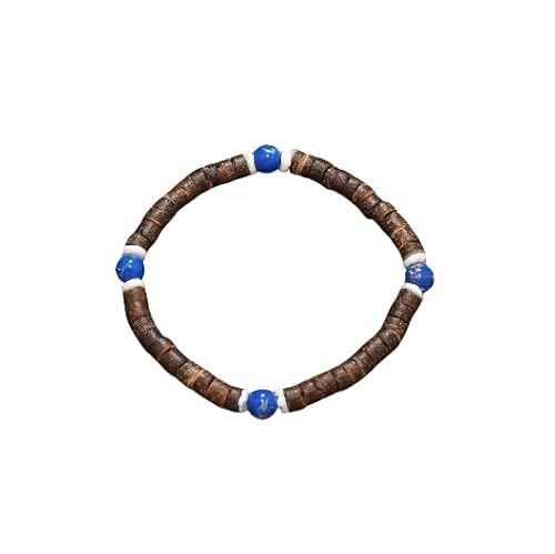 Namzi Handgefertigtes Kokosnussschalen-Perlenarmband zum Stapeln, handgefertigtes geflochtenes gewebtes verstellbares Armband für Damen und Herren von Namzi