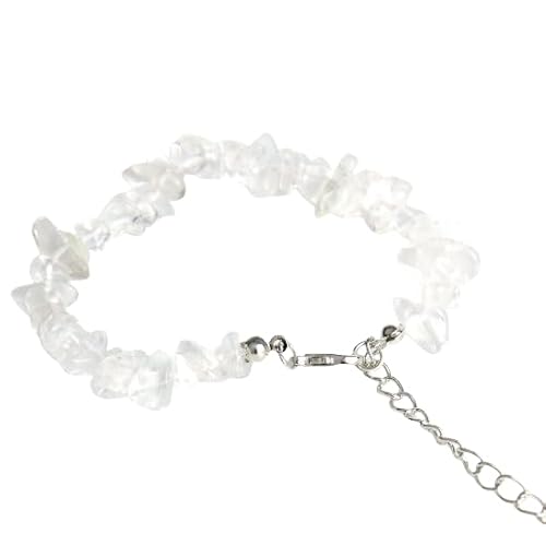 Namzi Handgefertigtes Perlenarmband, geeignet für Männer und Frauen, Vintage Naturstein Kristall verstellbares Armband (weiß) von Namzi