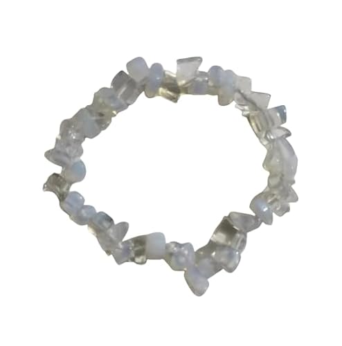 Namzi Handgefertigtes Perlenarmband, geeignet für Männer und Frauen, unregelmäßiges Natursteinarmband (Milchweiß) von Namzi