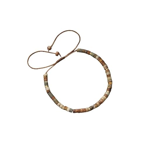 Namzi Handgefertigtes Stretch-Armband aus Holzperlen im Boho-Stil, Vintage-Stil, Heilungsschutz, Balance-Armband für Damen, Herren, Stil E von Namzi