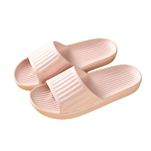 Namzi Hausschuhe Damen Herren Rutschfest Schnell Trocknende Duschschuhe Badsandalen Ultrakissen Dicke Sohle (Größe:40-41 Fleischrosa) von Namzi