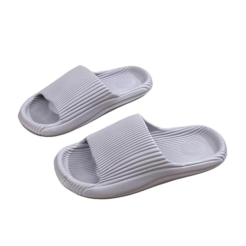 Namzi Hausschuhe Herren Damen rutschfest Schnell Trocknende Duschschuhe Badezimmer Sandalen Ultrakissen Dicke Sohle (Größe:42-43, Grau) C von Namzi