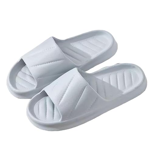 Namzi Hausschuhe Herren Damen rutschfest Schnell Trocknende Duschschuhe Badezimmer Sandalen Ultrakissen Dicke Sohle (Größe:44-45, Grau) E von Namzi