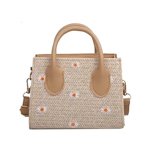 Namzi Khaki-Webtasche, 1 Stück, niedliche gewebte Tasche, stilvoll für Brunch-Parkspaziergänge, bezauberndes Blumendesign, praktisch von Namzi