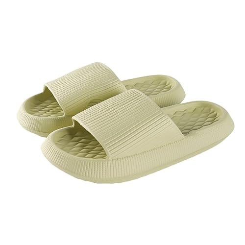 Namzi Kissen Hausschuhe Damen Herren rutschfest Schnell Trocknend Duschkleber Badezimmer Sandalen Ultrakissen Dicke Sohle (Größe:38-39, Grün) C von Namzi