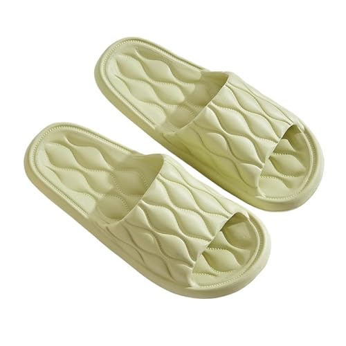 Namzi Kissen Hausschuhe Damen Herren rutschfest Schnell Trocknend Duschkleber Badezimmer Sandalen Ultrakissen Dicke Sohle (Größe:38-39, Grün) H von Namzi