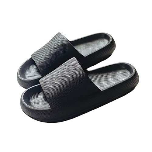 Namzi Kissen Hausschuhe Damen Herren rutschfest Schnell Trocknend Duschkleber Badezimmer Sandalen Ultrakissen Dicke Sohle (Größe:42-43, Grün) B von Namzi