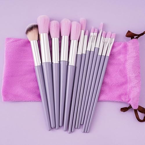 Namzi Make-up-Pinsel, Make-up-Pinsel-Set, 13-teilig, Reise-Make-up-Pinsel-Set, Kosmetikpinsel für Gesicht, Foundation, Rouge, Lidschatten, mit Aufbewahrungstasche, Violett B Namzi Make-up-Pinsel, Make-up-Pinsel-Set, 13-teilig, Reise-Make-up-Pinsel-Set, Kosmetikpinsel für Gesicht, Foundation, Rouge, Lidschatten, mit Aufbewahrungstasche, Violett B von Namzi