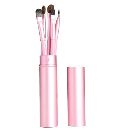 Namzi Make-up-Pinsel, Make-up-Pinsel-Set, 5-teiliges Reise-Make-up-Pinsel-Set, Kosmetikpinsel für Gesicht, Foundation, Rouge, Lidschatten, mit Aufbewahrungstasche (Rosa) von Namzi