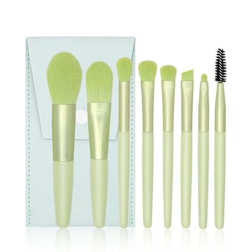 Namzi Make-up-Pinsel, Make-up-Pinsel-Set, 8-teilig, Reise-Make-up-Pinsel-Set, Kosmetikpinsel für Gesicht, Foundation, Rouge, Lidschatten, mit Aufbewahrungstasche (Hellgrün) von Namzi
