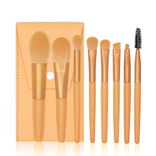 Namzi Make-up-Pinsel, Make-up-Pinsel-Set, 8-teilig, Reise-Make-up-Pinsel-Set, Kosmetikpinsel für Gesicht, Foundation, Rouge, Lidschatten, mit Aufbewahrungstasche (Orange) von Namzi