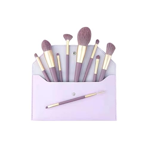 Namzi Make-up-Pinsel, Make-up-Pinsel-Set, 9-teilig, Reise-Make-up-Pinsel-Set, Kosmetikpinsel für Gesicht, Foundation, Rouge, Lidschatten, mit Aufbewahrungstasche (lila) von Namzi