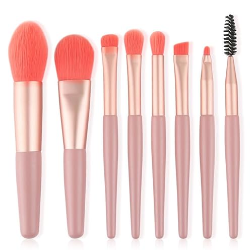 Namzi Make-up-Pinsel, Make-up-Pinsel-Set, Mini, 8-teiliges Reise-Make-up-Pinsel-Set, Kosmetikpinsel für Gesicht, Foundation, Rouge, Lidschatten (Rosa) von Namzi