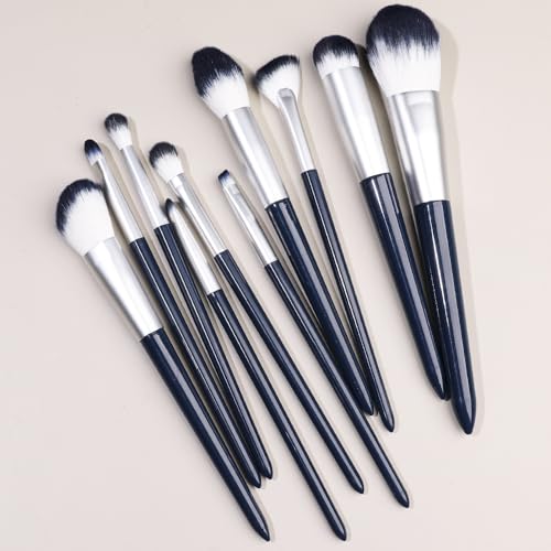 Namzi Make-up-Pinsel-Set, 10 Stück, hochwertige synthetische Grundierung, Puder, Concealer, Lidschatten, Rouge, Make-up-Pinsel, Nvay Blue A von Namzi